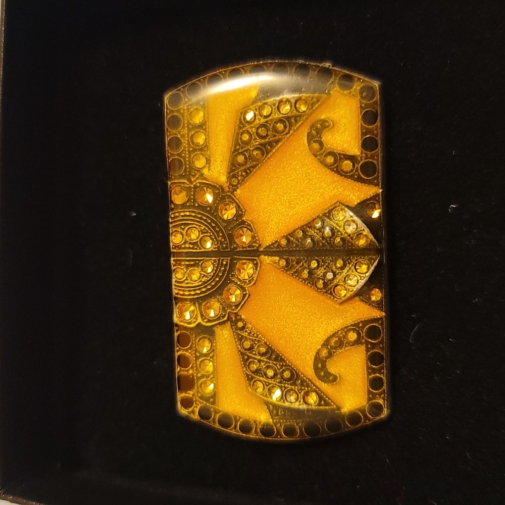 Pierre Bex Art Deco Rhinestones Enamel Brooch